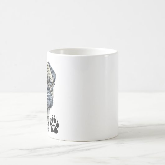 私はパグが大好き |かわいい犬のオーナー コーヒーマグカップ (中央)