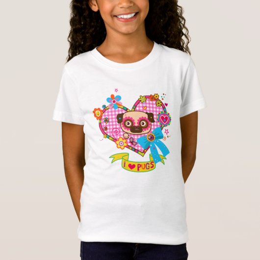 私はパグが大好き!シャツ#3 Tシャツ (正面)