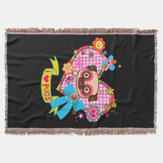 私はパグが大好き！スロー スローブランケット (正面)