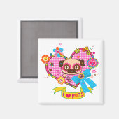 私はパグが大好き！マグネット マグネット (正面/裏面)