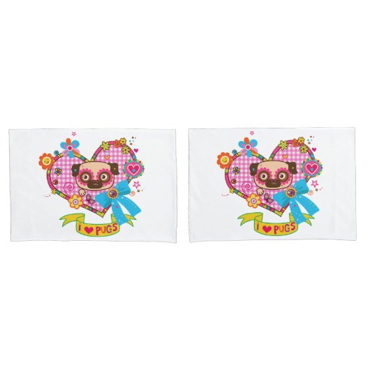 私はパグが大好き！枕カバー 枕カバー (フロントセット)