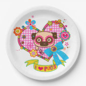 私はパグが大好き！紙プレート ペーパープレート (正面)