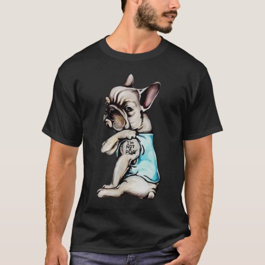 私はパグのおもしろいなフレンチ・ブルドッグFrenchieではないです Tシャツ (正面)