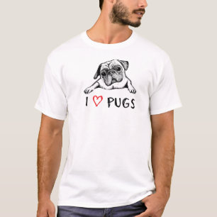 私はパグのワイシャツを愛します Tシャツ