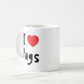 私はパグを愛します コーヒーマグカップ (正面左)