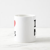 私はパグを愛します コーヒーマグカップ (中央)