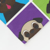 私はパグ色の正方形のフリースブランケットIIを愛します フリースブランケット (角)