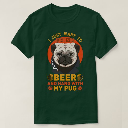 私はパグ1が大好き Tシャツ (デザイン正面)