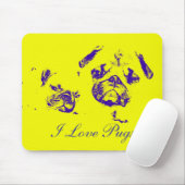 私はパグ、マウスパッドを愛します マウスパッド (マウス)