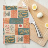 私はパスタが大好きです キッチンタオル (四つ折り)