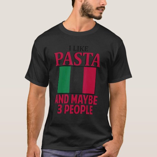 私はパスタが好きイタリアイタリアン文化イタリア国旗_2 Tシャツ (正面)