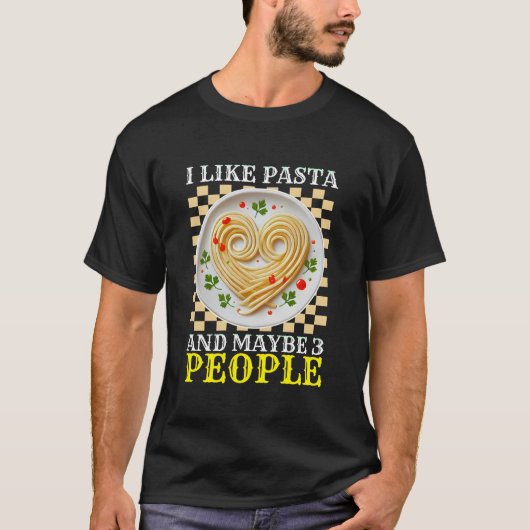私はパスタと3人が好き Tシャツ (正面)