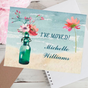 私はパステルエレガントフローラ予算の移動 案内状