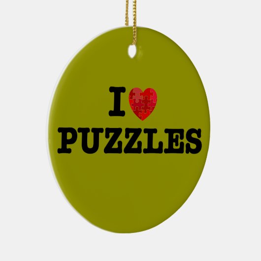 私はパズルのオーナメントを愛します セラミックオーナメント (右)