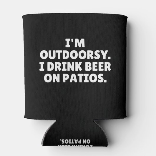 私はパティオでビールを飲むアウトドアシーだ 缶クーラー (裏面)