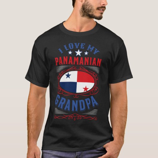私はパナマの祖父が大好きだ Tシャツ (正面)
