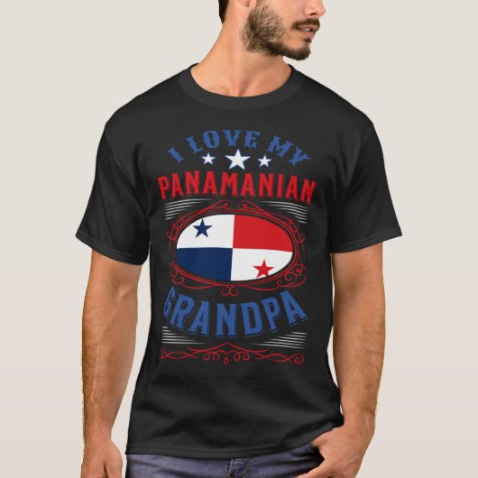 私はパナマの祖父が大好きだ Tシャツ (正面)