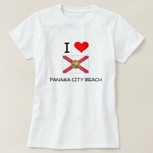 私はパナマ市のビーチフロリダを愛します Tシャツ (デザイン正面)