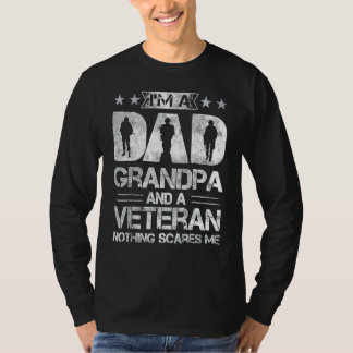 私はパパおじいちゃんだし退役軍人も怖くない Tシャツ