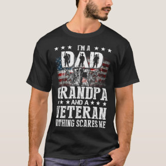 私はパパおじいちゃん退役軍人おじいちゃん父の日 Tシャツ