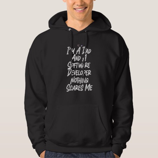 私はパパでソフトウェア開発者、何も怖くない パーカ (正面)