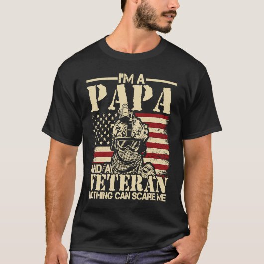 私はパパで退役軍人愛国的なアメリカのFl Tシャツ (正面)