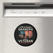 私はパパのおじいちゃんと退役軍人サークル マグネット (インサイチュ (食洗機))