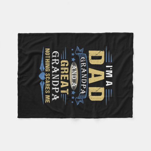 私はパパのおじい素晴らしちゃん父さん怖くない フリースブランケット (正面(横))