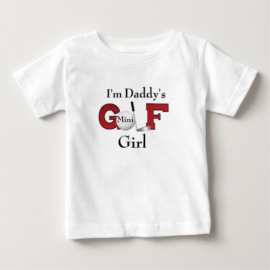 私はパパのミニゴルフ女子 ベビーTシャツ (正面)