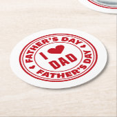 私はパパの幸せな父の日|のコースターを愛します ラウンドペーパーコースター (アングル)