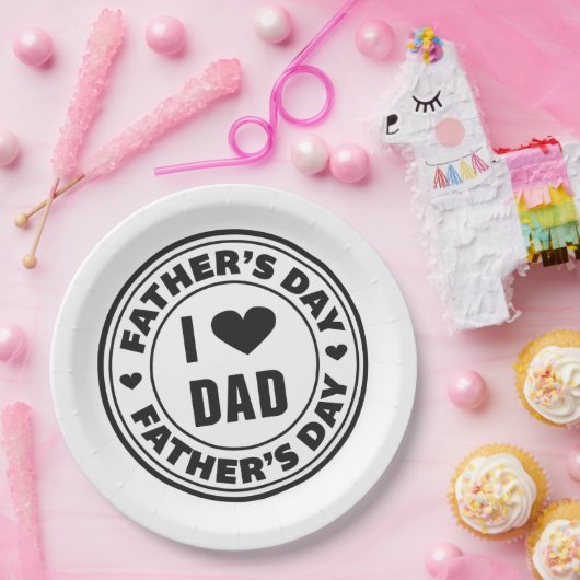 私はパパの幸せな父の日|の紙皿を愛します ペーパープレート (パーティー)