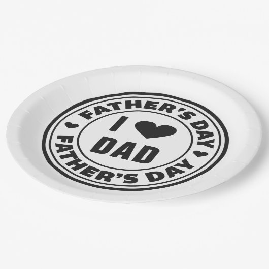 私はパパの幸せな父の日|の紙皿を愛します ペーパープレート (アングル)
