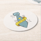 私はパパの父の日|のコースター愛します ラウンドペーパーコースター (アングル)