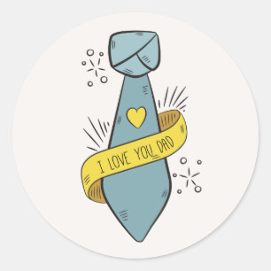 私はパパの父の日 のステッカー愛します ラウンドシール