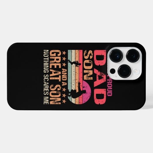 私はパパの誇りを持った息子で素晴らしも父が怖くない iPhoneケース (裏面横)