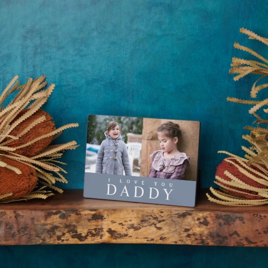 私はパパを愛して2モダンダスティブルーフォトコラージュ フォトプラーク (側面)
