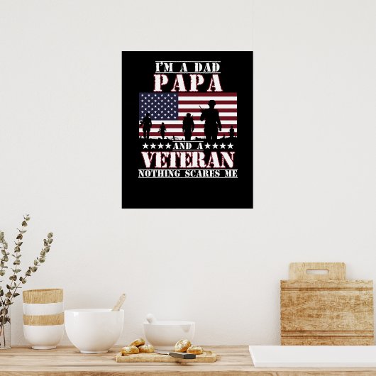 私はパパパパと退役軍人幸せ退役軍人の日 ポスター (キッチン)