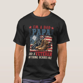 私はパパパパと退役軍人衣装の家族誇りを持った Tシャツ