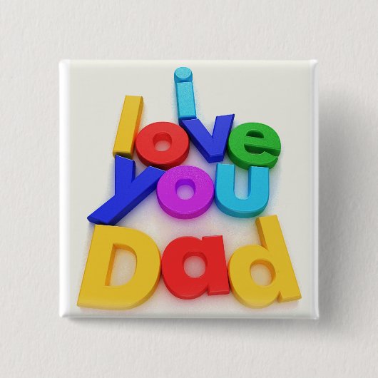 私はパパボタン愛します 缶バッジ (正面)