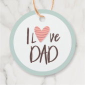 私はパパ大好き – 父の日 – ハート フェイバータグ (裏面)