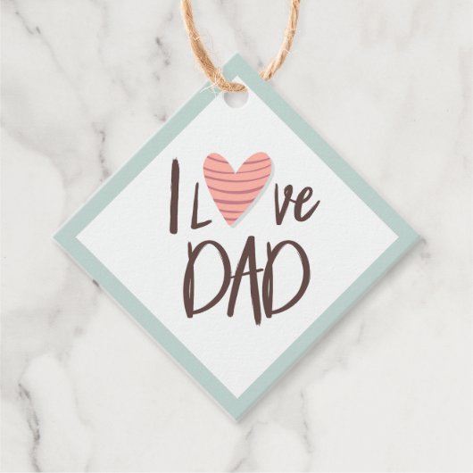 私はパパ大好き – 父の日 – ハート フェイバータグ (正面)