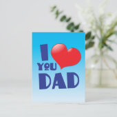 私はパパ愛します! ハートを使って ポストカード (スタンド正面)