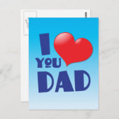 私はパパ愛します! ハートを使って ポストカード (正面/裏面)