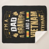 私はパパ、おじいちゃん、ベトナム退役軍人 シェルパブランケット (正面(横))