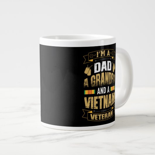 私はパパ、おじいちゃん、ベトナム退役軍人 ジャンボコーヒーマグカップ (正面右)