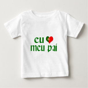 私はパパ-ポルトガル語--を愛します ベビーTシャツ
