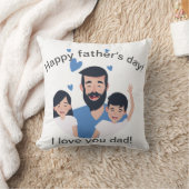 私はパパ、幸せな父の日幸せな家族愛します クッション (ブランケット)