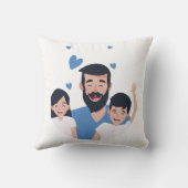 私はパパ、幸せな父の日幸せな家族愛します クッション (裏面)