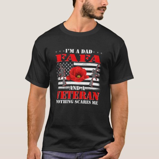 私はパパFafaと退役軍人Nothing私Fla怖い Tシャツ (正面)