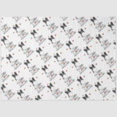 私はパピヨンが大好き（白と黒）ハート犬かわいい 薄葉紙 (正面)